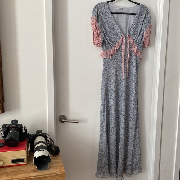 LoveShackFancy Lillian Dress Veranda blue Floral - Picture 4 of 8